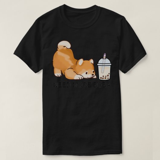 Cute Little Shiba heeft meer Boba nodig T-shirt (Design voorkant)