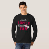 Cute Little Sister Biggest Fan Baseball Sister Bas T-shirt (Voorkant volledig)