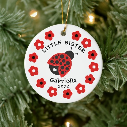 Cute Little Sister Ladybug Ornament (Boom)