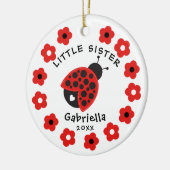 Cute Little Sister Ladybug Ornament (Links)