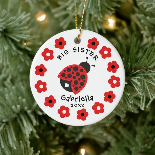 Cute Little Sister Ladybug Ornament (Boom)