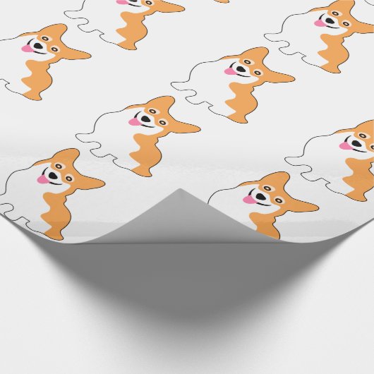 Cute Little Smiling Corgi Puppy Cadeaupapier (Hoek)