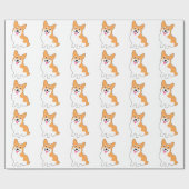 Cute Little Smiling Corgi Puppy Cadeaupapier (Vlak)