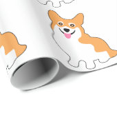 Cute Little Smiling Corgi Puppy Cadeaupapier (Rol Hoek)