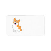 Cute Little Smiling Corgi Puppy Etiket (Voorkant)