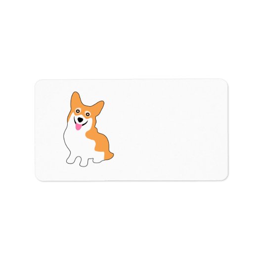 Cute Little Smiling Corgi Puppy Etiket (Voorkant)