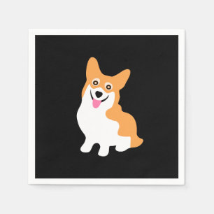 Cute Little Smiling Corgi Puppy Servetten