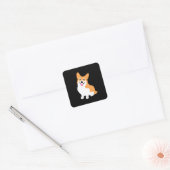 Cute Little Smiling Corgi Puppy Vierkante Sticker (Envelop)