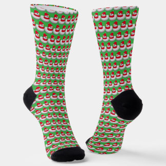 Cute Little Snowduck | Cozy Christmas Red & Green Sokken