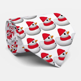 Cute Little Snowduck | Snowman Duck Pattern | Red Stropdas