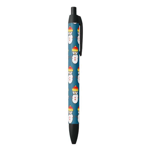 Cute little snowman Gift Ideas Zwarte Inkt Pen (Achterkant (Verticaal))