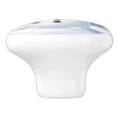 Cute little snowman with scarf & hat keramische knop (Zijkant)