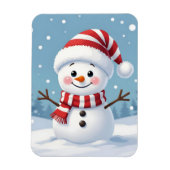 Cute little snowman with scarf & hat magneet (Verticaal)