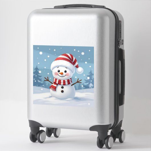 Cute little snowman with scarf & hat sticker (Koffer)