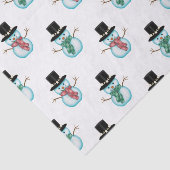 Cute Little Snowmen Holiday Art Tissuepapier (Detail)