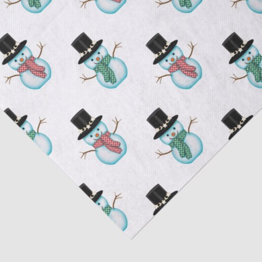 Cute Little Snowmen Holiday Art Tissuepapier (Detail)