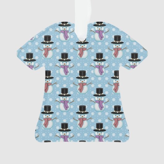 Cute Little Snowmen Pattern Ornament (voorkant)