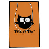Cute Little Spooky Black Halloween Owl Medium Cadeauzakje (Voorkant)