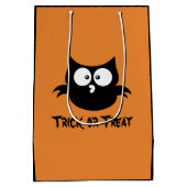 Cute Little Spooky Black Halloween Owl Medium Cadeauzakje (Achterkant)