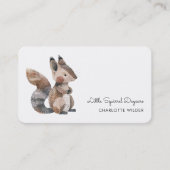 Cute Little Squirrel Daycare Business Card Visitekaartje (Voorkant)