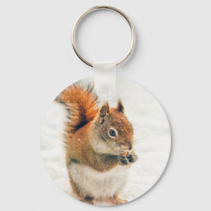 Cute Little Squirrel Eating Nuts Sleutelhanger
