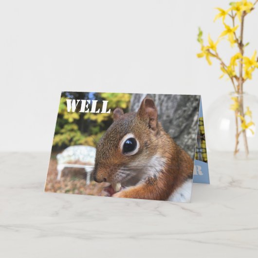 Cute Little Squirrel Kaart (Gele Bloem)