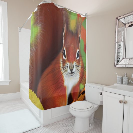 Cute Little Squirrel Shower Curtain Douchegordijn (In situ)