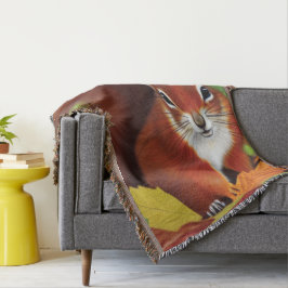 Cute Little Squirrel Throw Blanket Deken