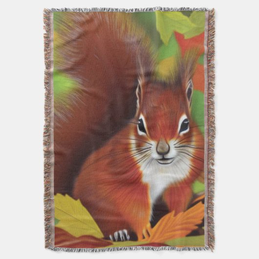 Cute Little Squirrel Throw Blanket Deken (Voorkant Verticaal)