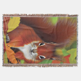 Cute Little Squirrel Throw Blanket Deken