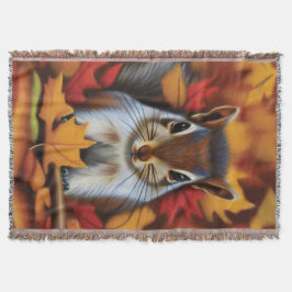 Cute Little Squirrel Throw Blanket Deken