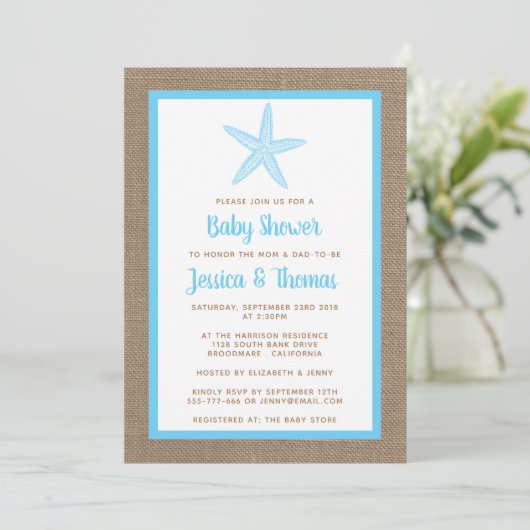 Cute Little Starfish Baby shower | Alle kleuren Kaart (Staand voorkant)