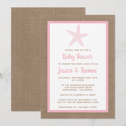 Cute Little Starfish Baby shower | Alle kleuren Kaart (Voorkant / Achterkant)