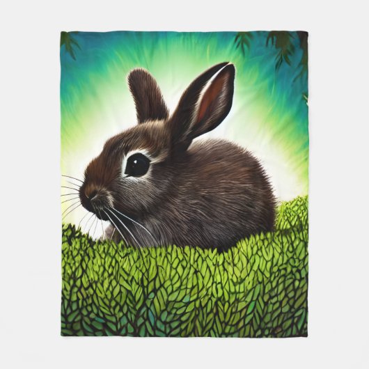 Cute Little Storybook Bunny Fleece Deken (Voorkant)