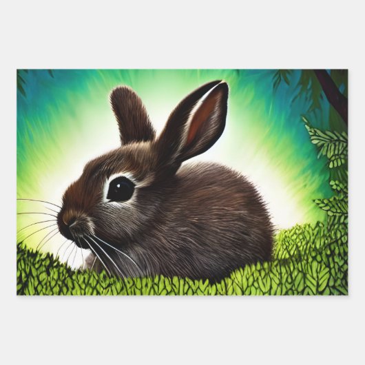 Cute Little Storybook Bunny Inpakpapier Vel (Voorkant)