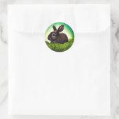Cute Little Storybook Bunny Ronde Sticker (Tas)