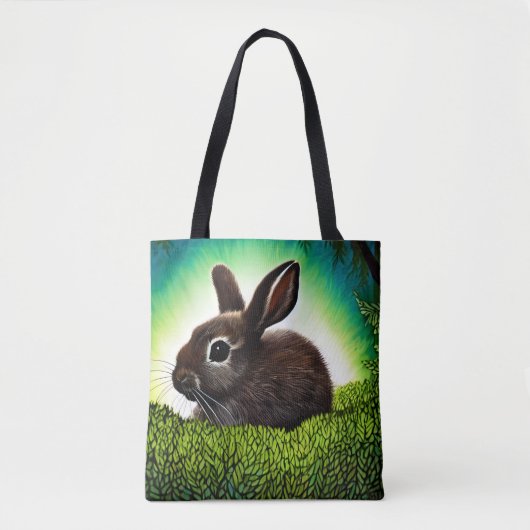 Cute Little Storybook Bunny Tote Bag (Voorkant)