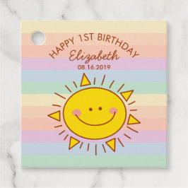 Cute Little Sunshine Baby First Birthday Party Bedankjes Labels
