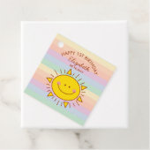Cute Little Sunshine Baby First Birthday Party Bedankjes Labels (In situ)