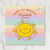 Cute Little Sunshine Baby First Birthday Party Bedankjes Labels (Achterkant)