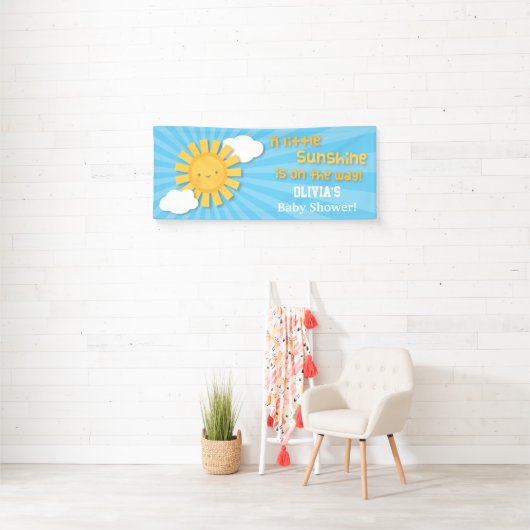 Cute Little Sunshine Baby shower Welcome Banner (Insitu)