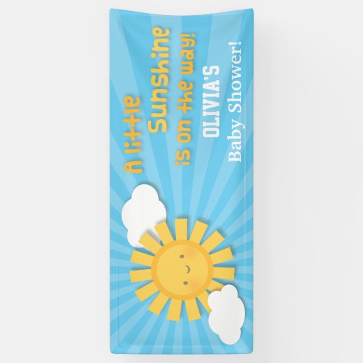 Cute Little Sunshine Baby shower Welcome Banner (Verticaal)