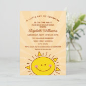 Cute Little Sunshine Gender Neutral Baby shower Kaart (Staand voorkant)