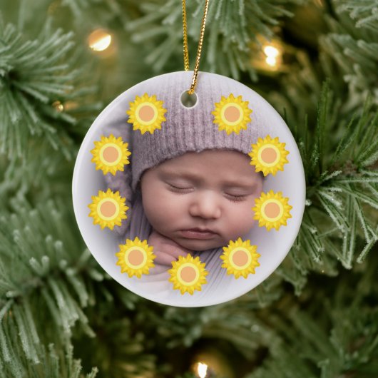 Cute Little Sunshine Photo Ceramic Ornament (Boom)
