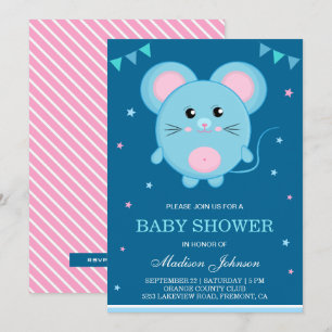 Cute Little Sweet Mouse Baby shower Kaart