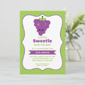 Cute Little Sweetie Grape Baby shower Kaart (Staand voorkant)
