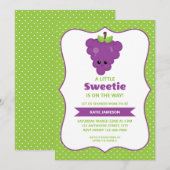 Cute Little Sweetie Grape Baby shower Kaart (Voorkant / Achterkant)