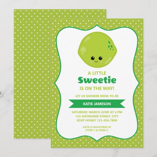 Cute Little Sweetie Limoen Baby shower Kaart (Voorkant / Achterkant)