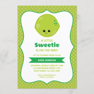 Cute Little Sweetie Limoen Baby shower Kaart