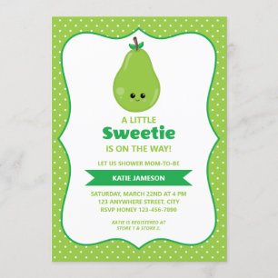 Cute Little Sweetie Pear Baby shower Kaart